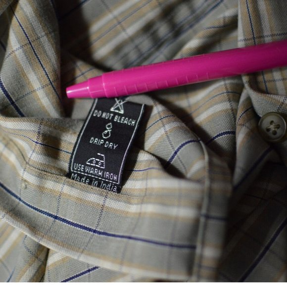 Turtle Men sz 42 Dress Shirt Long Sleeves Plaids Buttons Up Classics - Picture 6 of 7